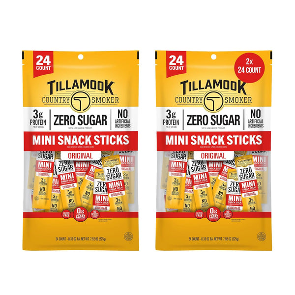 Tillamook Country Smoker Zero Sugar Original Mini Smoked Sausages, 0.33 oz, 48