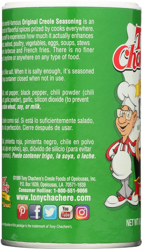 8 Oz Tony Chachere's, Original Creole Seasoning