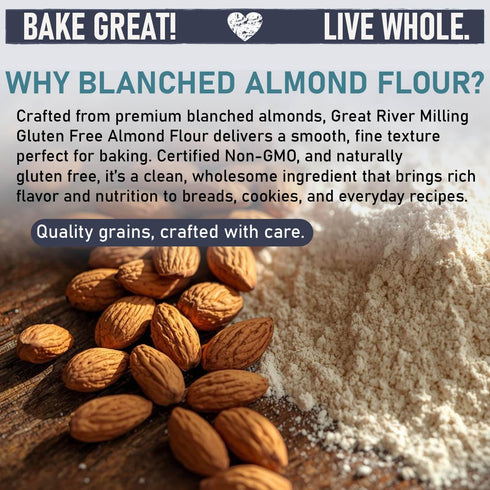 4 Lb Great River Milling Blanched Almond Flour | Finely Ground Gluten Free Baking Alternative | Made from Whole