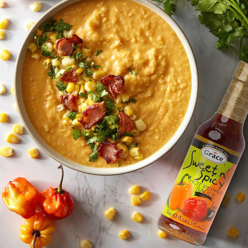 4.8oz 2 Pack Grace Sweet N' Spicy Hot Pepper Sauce - - Balanced Combination of Peppers - Caribbean Sweet Chili Wing