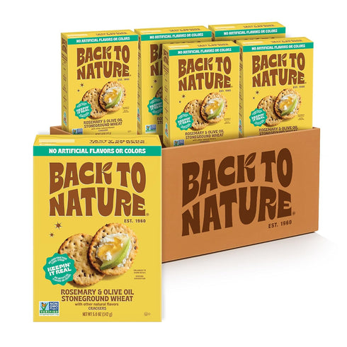 Back to Nature - Stoneground Wheat Crackers - Rosemary & Olive Oil