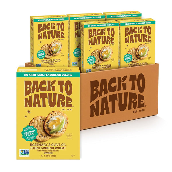 Back to Nature - Stoneground Wheat Crackers - Rosemary & Olive Oil