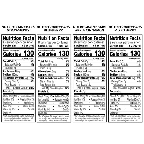 Pack (4 32 Nutri-Grain Soft Baked Breakfast Bars, Kids Snacks, Whole Grain, Variety Boxes, Bars)