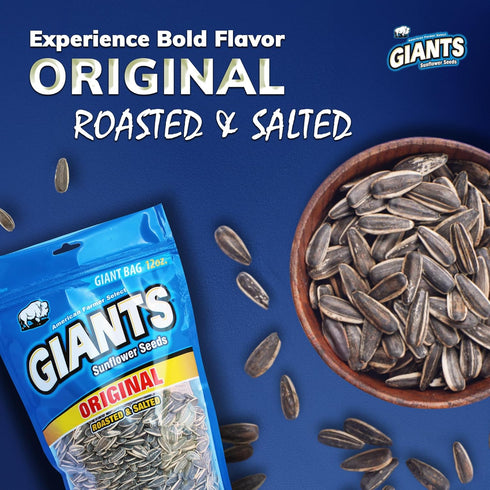 8g 12 oz GIANTS Original Sunflower Seeds - Sunflower Seeds to Eat, Sunflower Seeds Bulk, Lightly Salted for Eating