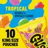 10 19 oz Gushers Fruit Flavored Snacks, King Size Pouches, Tropical Flavor, Ct