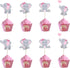 Finduat 48 Pieces Pink Elephant Cupcake Toppers for Girl Baby Shower Decorations, Baby Girl Birthday Party Supplies