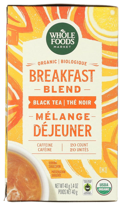 20 Count Whole Foods Market, Tea Black Breakfast Blend Organic