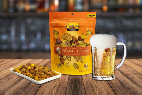 Setton 5 Oz. Farms Pistachio Pub Mix Bag. With Buffalo Wing Pistachios, Ranch Corn Nuts, Honey Roasted Sesame Chips