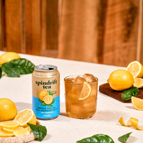 12 Oz Pack 12 22 Spindrift Brewed Iced Tea, Lemon Black Tea, Made with Real Squeezed Fruit, No Carbonation, Fl Cans