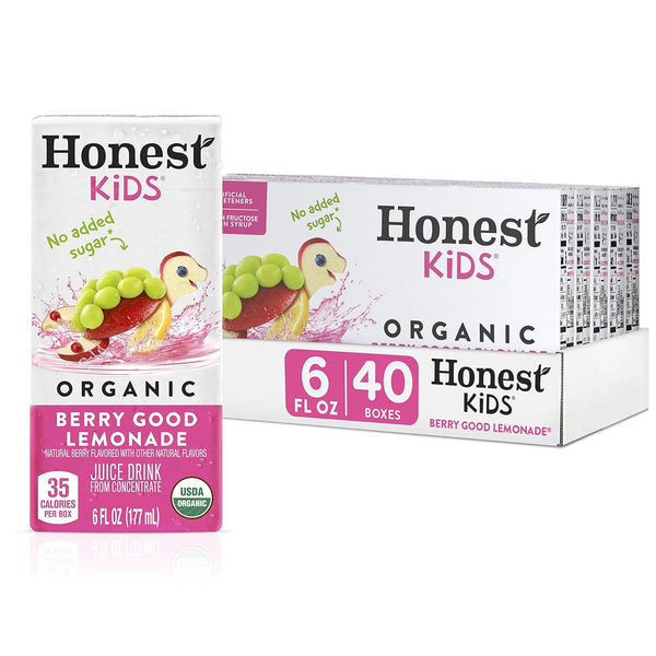 Honest Kids Berry Good Lemonade, Organic Juice Drink, Berry Lemonade, 6 Fl Oz (Pack