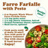 1.1 lb (Pack 4) Food to Live - Organic Farro Farfalle Pasta, of - Italian Whole Wheat and Non-GMO Bow-tie Pasta, Single