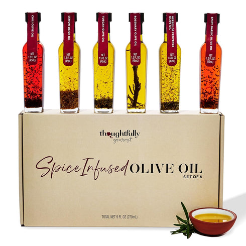 Thoughtfully Gourmet, Spice Infused Olive Oil Gift Set, Premium Extra-Virgin Olive Oil