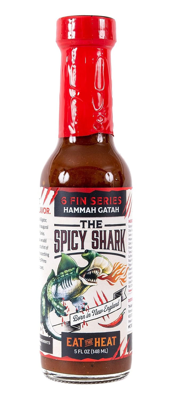 The Spicy Shark Hammah Gatah Extreme Heat Hot Sauce - Made with Scorpion Pepper, Habanero,