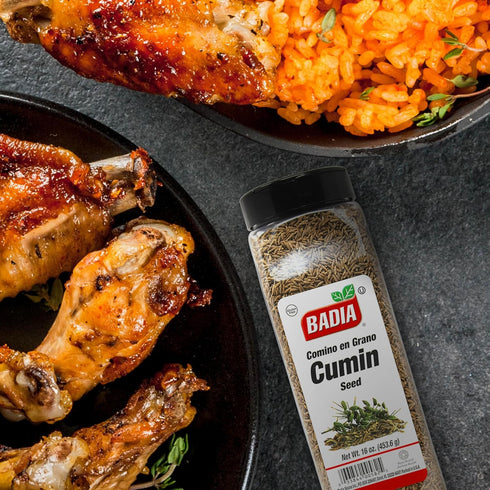 16 oz Badia Cumin Seeds, - Whole Comino Seeds, Aromatic Flavor for Cooking, Spice Blends & Seasonings