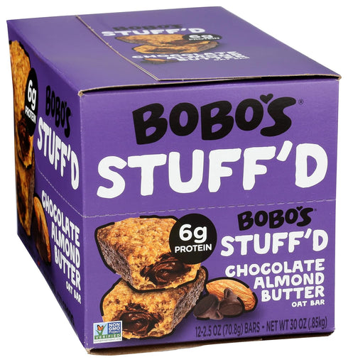Bobos Oat Bars 2.5 (Pack 12) Bobo's Stuffed Chocolate Almond Butter Oat Bars, Gluten Free, Ounces