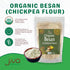 2 Packed Jiva Organics Organic Chickpea Flour, Besan Pound - Non-GMO, Gram Flour Fine - Vacuum