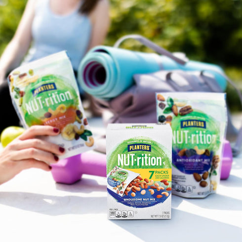 7.5 oz 7 PLANTERS NUT-rition Wholesome Nut Mix, Box (Contains Individual Pouches) - Cashews, Almonds and Macadamias