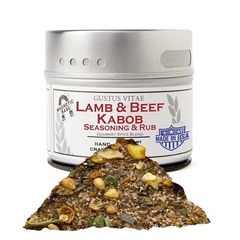 Lamb & Beef Kabob Seasoning - All Natural Gourmet Spice Blend, 1.5oz, 42g - Artisanal Meat Rub in Magnetic Tin