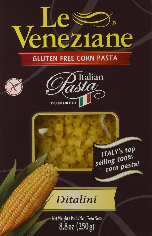 Le Veneziane Italian Gluten Free Corn Pasta, Ditalini, 250g