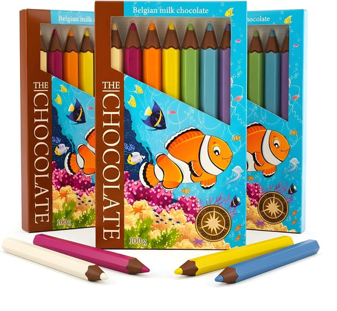 Andy Anand Milk Chocolate Pencil Treats - 3 Boxes of 21 Pencils