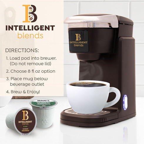 Pack, 50 100% Intelligent Blends Dark Roast Coffee Pods Variety ct, Single Serve Pods Arabica Coffee, Compatible