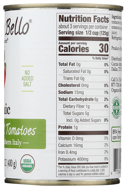 14.28 OZ ORGANICO BELLO Organic Diced Tomatoes