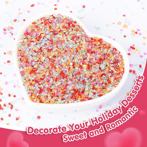 Mix,150g/5.3oz,Rainbow Spring Sanding Sugar Sprinkles,Edible Colorful Sprinkle Edible Sugar Crystals for Cake