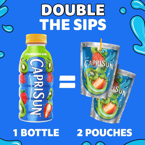 12 oz Capri Sun Strawberry Kiwi Flavored Juice Drink Blend from concentrate with other natural flavors, fl Bottle
