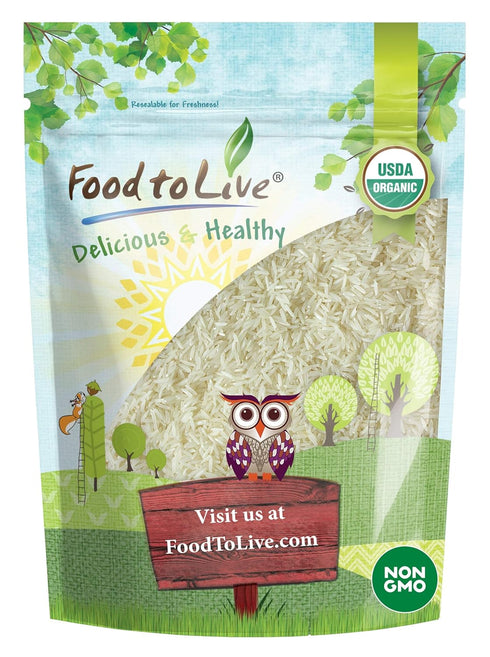 Food to Live Organic White Basmati Rice, 1 Pound Non-GMO, Long-Grain Rice