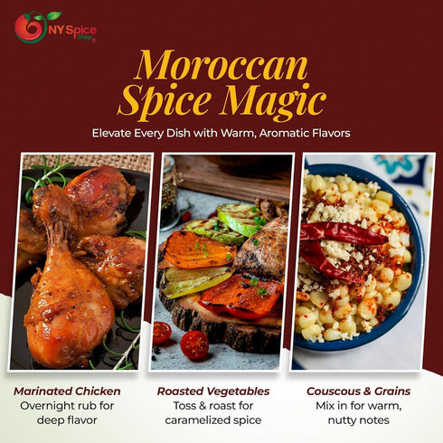16 NY Spice Shop Moroccan Chicken Spice Rub - Ounce Authentic North African Seasoning Blend with Cumin Paprika