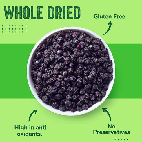 1 lb (16 oz) Dried Blueberries Gluten-Free & Peanut-Free, Slightly Sweetened Great for Baking & Snacking Berries