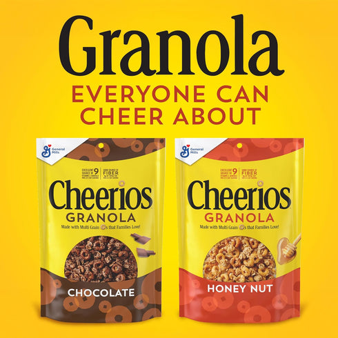 9 10 oz Cheerios Granola, Chocolate, Good Source of Fiber, Excellent Source of Vitamins and Minerals