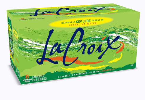 LaCroix Sparkling Water, Key Lime Flavor, 12oz Cans, 8 Pack, Naturally Essenced