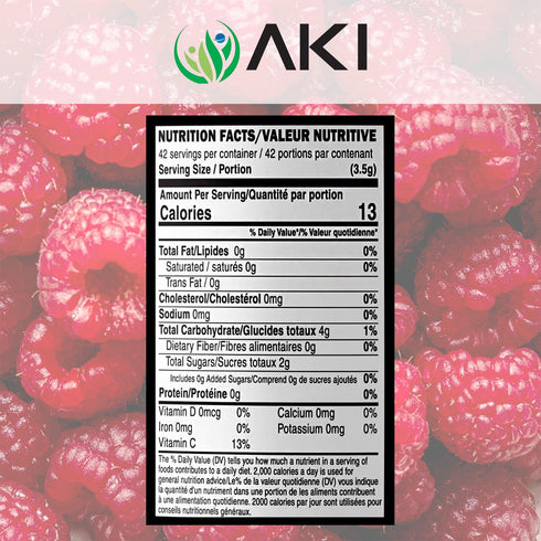 AKI Dried Sugar-Free Raspberry Powder, Ideal for Baking, Flavoring, Smoothies, Popsicles, 5.29oz/150g