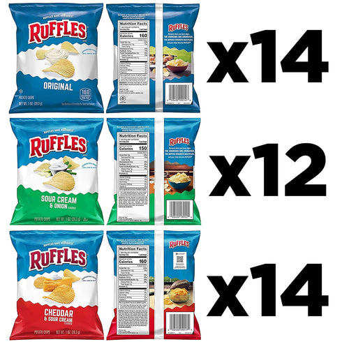 Pack, 40 Count Ruffles Potato Chips Variety