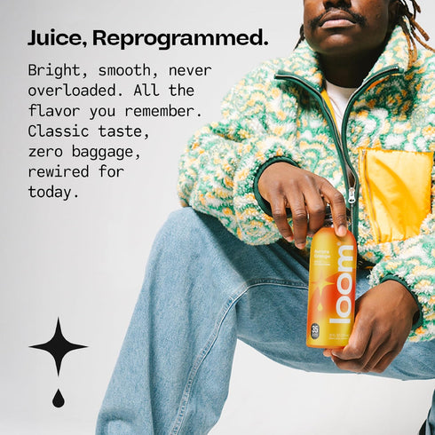 30 12 oz 12 pack Aurora Orange Juice Drinks by Loom, Low Sugar Juice, Real Fruit, No Added Sugar, Healthy Hydration