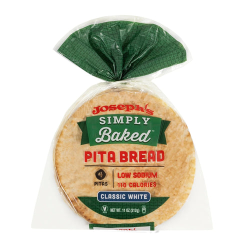 Joseph's Simply Baked Classic White Pita, 1-Pack, Fresh Baked (4 Pitas per