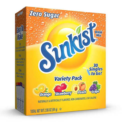 Sunkist Soda Variety Pack, Singles To Go Orange, Strawberry, Grape and Peach