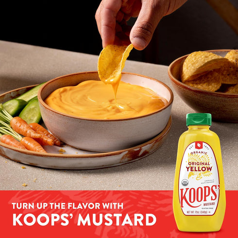 12 Oz, Pack 3 Koops' Organic Yellow Mustard Gourmet Mustard, Gluten-Free, Kosher, USDA Certified Organic, Made in USA