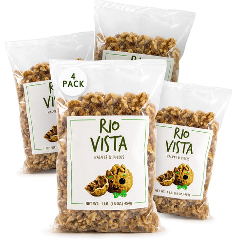 Wilbur Packing Shelled Walnut Halves & Pieces 4 Pack (4LBS/64oz)|California Grown Raw Walnuts Unsalted