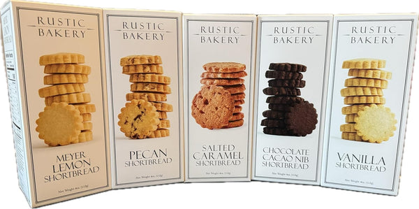 KOKOBUNCH Rustic Bakery Short Bread Variety Cookie Bundle of 5 (Lemon | Pecan