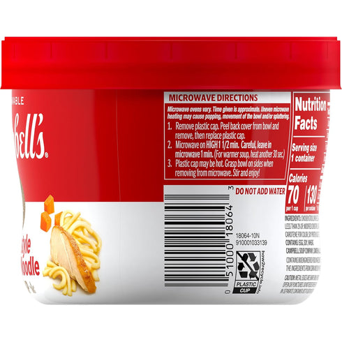 15.4 oz. Campbell's Homestyle Chicken Noodle Soup Microwavable Bowl