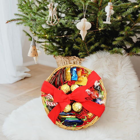 Christmas Gifts Chocolate Tray Premium Gourmet Assorted Chocolates with Hot Cocoa (Peppermint & Marshmallow) Holiday