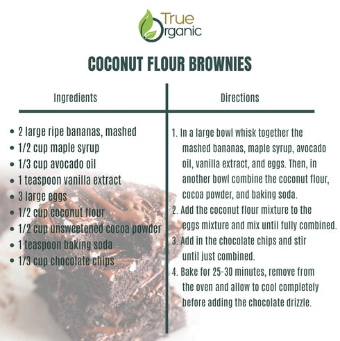 4 64 Oz True Organic Ceylon Coconut Flour, Pound / Bulk Bag, Certified Organic, USDA & Kosher Certified, Non-GMO