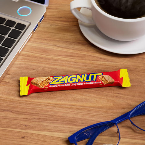 1.51 oz (18 Count) ZAGNUT Crunchy Peanut Butter with Toasted Coconut Candy Bars