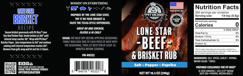 PIT BOSS 40322 Lonestar Beef Brisket Rub Grill Spices, 10.5 Ounce (Pack of 1), Multicolored