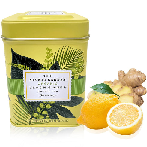 Elephant Park Organic Lemon Ginger Ceylon Green Tea - 50 Packets - Natural Antioxidant
