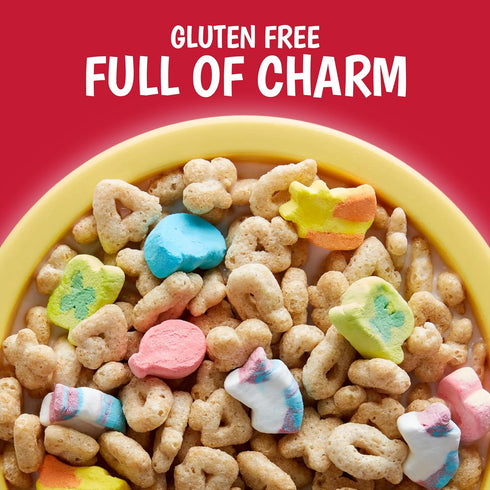 18.6 oz Lucky Charms Gluten Free Cereal with Marshmallows, Kids Breakfast Cereal, Made with Whole Grain, Family Size