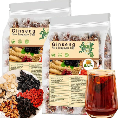 Ginseng Five Treasures Tea - Kidney Tea Formula Ginseng Six Treasure 6