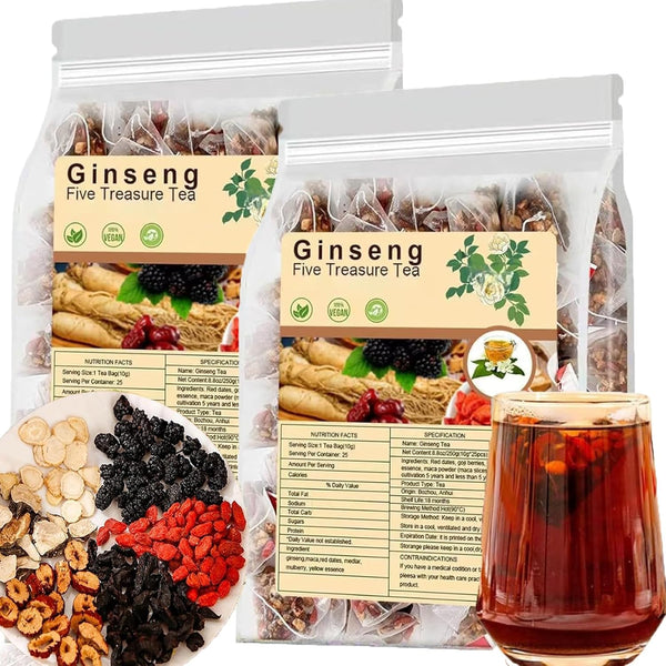 Ginseng Five Treasures Tea - Kidney Tea Formula Ginseng Six Treasure 6